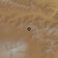 Shaded relief of the 53 km around Tchartchakis, drawn from the GMTED2010 grid