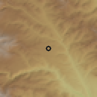Shaded relief of the 53 km around Tegh, drawn from the GMTED2010 grid