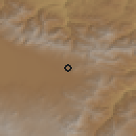 Shaded relief of the 53 km around Tretuk, drawn from the GMTED2010 grid