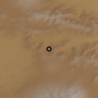 Shaded relief of the 53 km around Tsaghkaber, drawn from the GMTED2010 grid