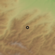 Shaded relief of the 53 km around Tsaghkavan-2, drawn from the GMTED2010 grid