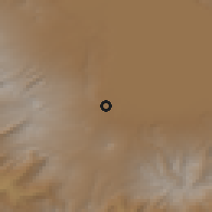 Shaded relief of the 53 km around Tsakqar, drawn from the GMTED2010 grid