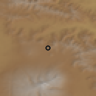 Shaded relief of the 53 km around Tsilkar, drawn from the GMTED2010 grid