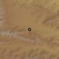 Shaded relief of the 53 km around Urasar, drawn from the GMTED2010 grid