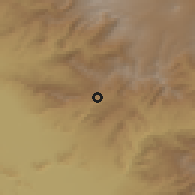 Shaded relief of the 53 km around Urtsalanj, drawn from the GMTED2010 grid