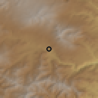 Shaded relief of the 53 km around Vaghatin, drawn from the GMTED2010 grid