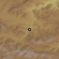 Shaded relief of the 53 km around Vahagni, drawn from the GMTED2010 grid