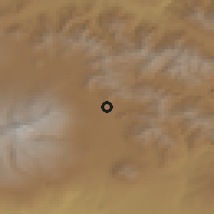 Shaded relief of the 53 km around Vardenis, drawn from the GMTED2010 grid