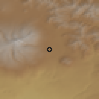 Shaded relief of the 53 km around Vardenut, drawn from the GMTED2010 grid