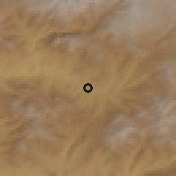 Shaded relief of the 53 km around Vayk, drawn from the GMTED2010 grid