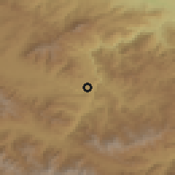 Shaded relief of the 53 km around Arevatsag, drawn from the GMTED2010 grid