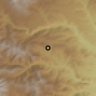 Shaded relief of the 54 km around Verin Khotanan, drawn from the GMTED2010 grid