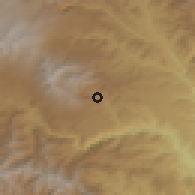 Shaded relief of the 53 km around Verishen, drawn from the GMTED2010 grid