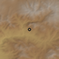 Shaded relief of the 53 km around Vernashen, drawn from the GMTED2010 grid