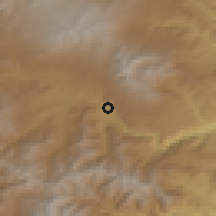 Shaded relief of the 53 km around Vorotan, drawn from the GMTED2010 grid