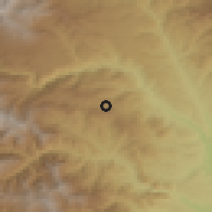 Shaded relief of the 54 km around Vorotan-2, drawn from the GMTED2010 grid
