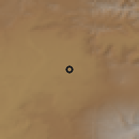 Shaded relief of the 53 km around Arevik, drawn from the GMTED2010 grid