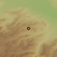 Shaded relief of the 53 km around Voskevan, drawn from the GMTED2010 grid