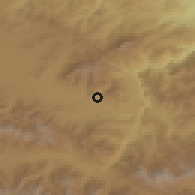 Shaded relief of the 53 km around Yaghdan, drawn from the GMTED2010 grid