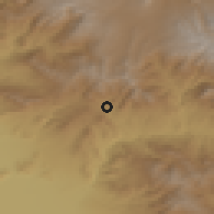 Shaded relief of the 53 km around Yelpin, drawn from the GMTED2010 grid