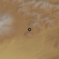 Shaded relief of the 53 km around Yernjatap, drawn from the GMTED2010 grid
