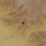 Shaded relief of the 53 km around Zangakatun, drawn from the GMTED2010 grid