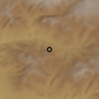 Shaded relief of the 53 km around Zedea, drawn from the GMTED2010 grid