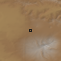 Shaded relief of the 53 km around Arevshat, drawn from the GMTED2010 grid