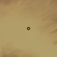 Shaded relief of the 53 km around Zorak, drawn from the GMTED2010 grid
