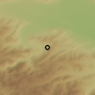 Shaded relief of the 53 km around Zorakan, drawn from the GMTED2010 grid