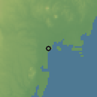 Shaded relief of the 60 km around Vanga, drawn from the GMTED2010 grid