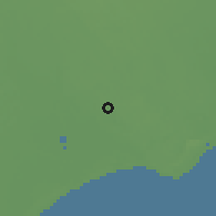 Shaded relief of the 60 km around Witu, drawn from the GMTED2010 grid