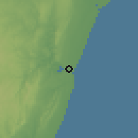Shaded relief of the 60 km around Kilifi, drawn from the GMTED2010 grid