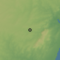 Shaded relief of the 60 km around Kinango, drawn from the GMTED2010 grid
