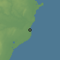 Shaded relief of the 60 km around Malindi, drawn from the GMTED2010 grid