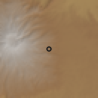 Shaded relief of the 60 km around Mount Elgon, drawn from the GMTED2010 grid
