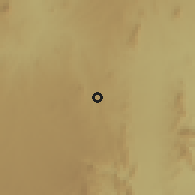 Shaded relief of the 60 km around Mwingi, drawn from the GMTED2010 grid