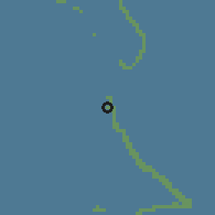 Shaded relief of the 60 km around Buariki, drawn from the GMTED2010 grid