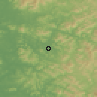 Shaded relief of the 54 km around Songchŏn, drawn from the GMTED2010 grid