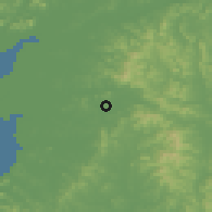 Shaded relief of the 53 km around Sukchŏn, drawn from the GMTED2010 grid