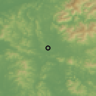 Shaded relief of the 53 km around Sunchŏn, drawn from the GMTED2010 grid