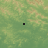 Shaded relief of the 53 km around Taechŏn, drawn from the GMTED2010 grid