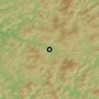 Shaded relief of the 54 km around Yangdŏk, drawn from the GMTED2010 grid