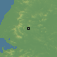 Shaded relief of the 54 km around Yonggang, drawn from the GMTED2010 grid