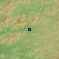 Shaded relief of the 53 km around Yongha, drawn from the GMTED2010 grid