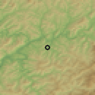 Shaded relief of the 53 km around Chosan, drawn from the GMTED2010 grid