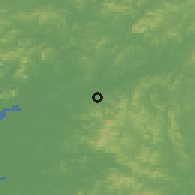 Shaded relief of the 53 km around Anju, drawn from the GMTED2010 grid