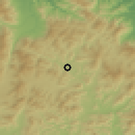 Shaded relief of the 54 km around Hoeyang, drawn from the GMTED2010 grid