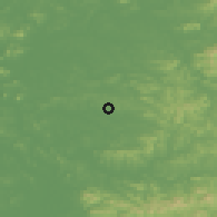 Shaded relief of the 54 km around Hŭkkyo, drawn from the GMTED2010 grid