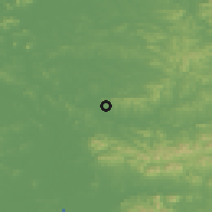 Shaded relief of the 54 km around Hwangju, drawn from the GMTED2010 grid
